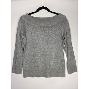 American Living Metallic Silver Stretch Top